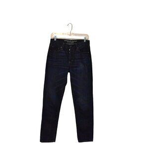 American Eagle Vintage Hi Rise Button Fly Straight Leg Denim Jeans Size 4 Long